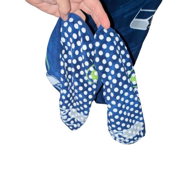 NFL Team Apparel Seattle Seahawks Pajamas Mens L Unionsuit PJs Footies Blue - Picture 9 of 10